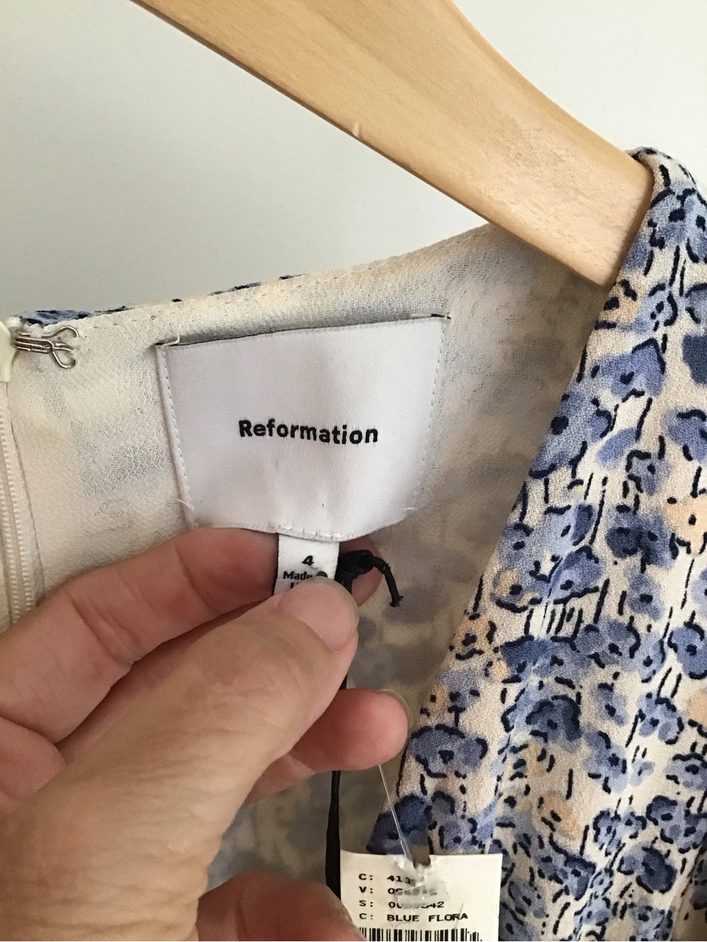 Reformation Naira Midi Dress Size 4 Blue Floral - Picture 8 of 16